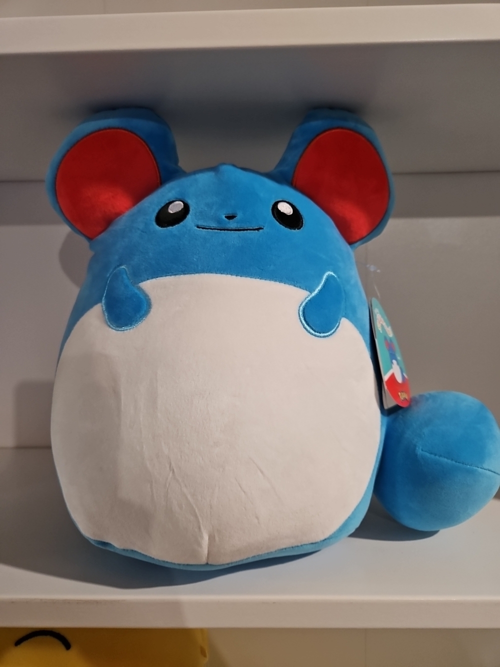 Squishmallows Blue White Red Marill Plush